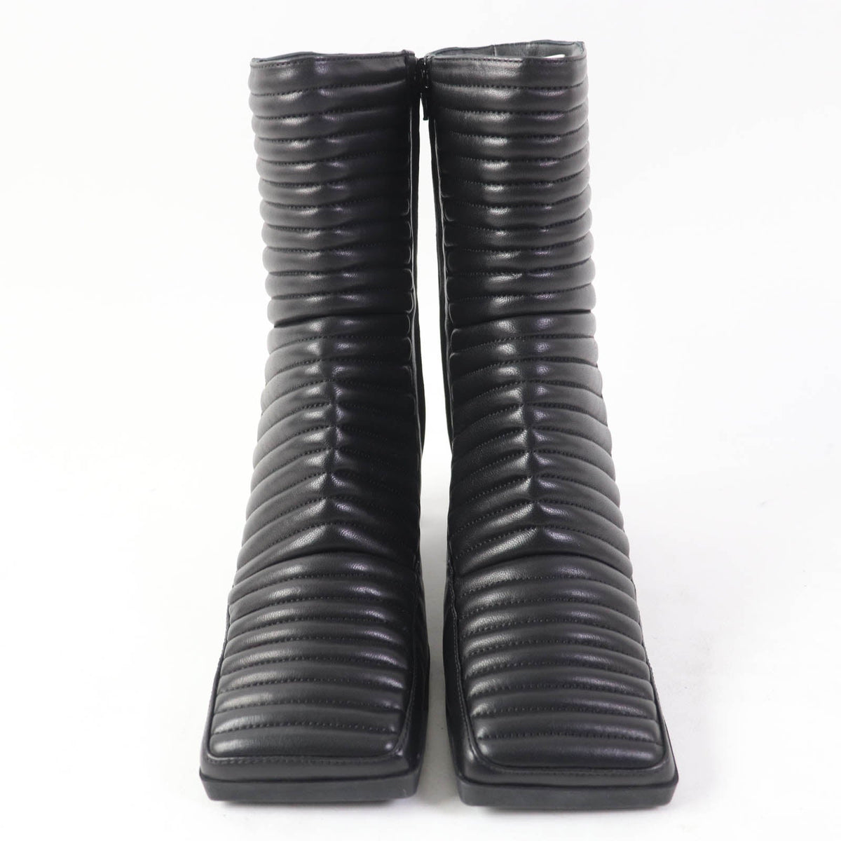 balenciaga Quilted Leather Ankle Boots Black 38