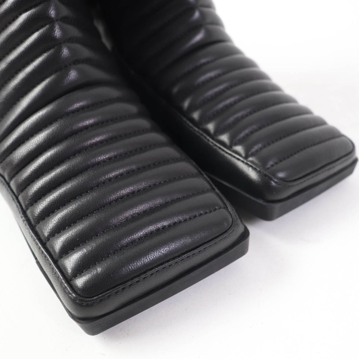 balenciaga Quilted Leather Ankle Boots Black 38