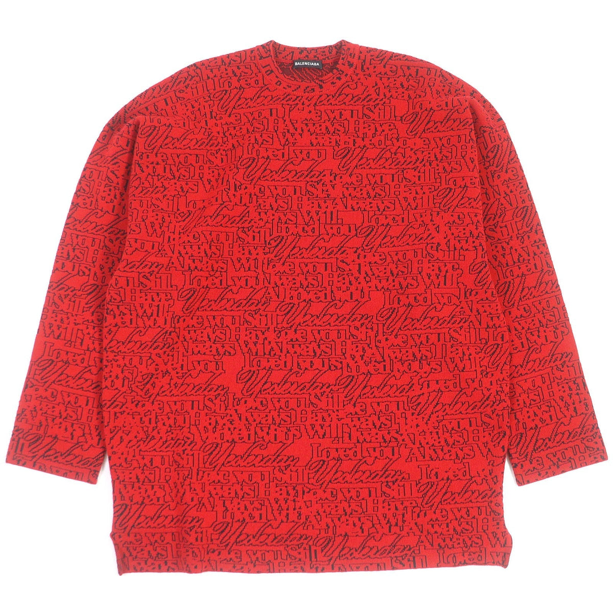 balenciaga Slogan Jacquard Wool Nylon Sweater XS