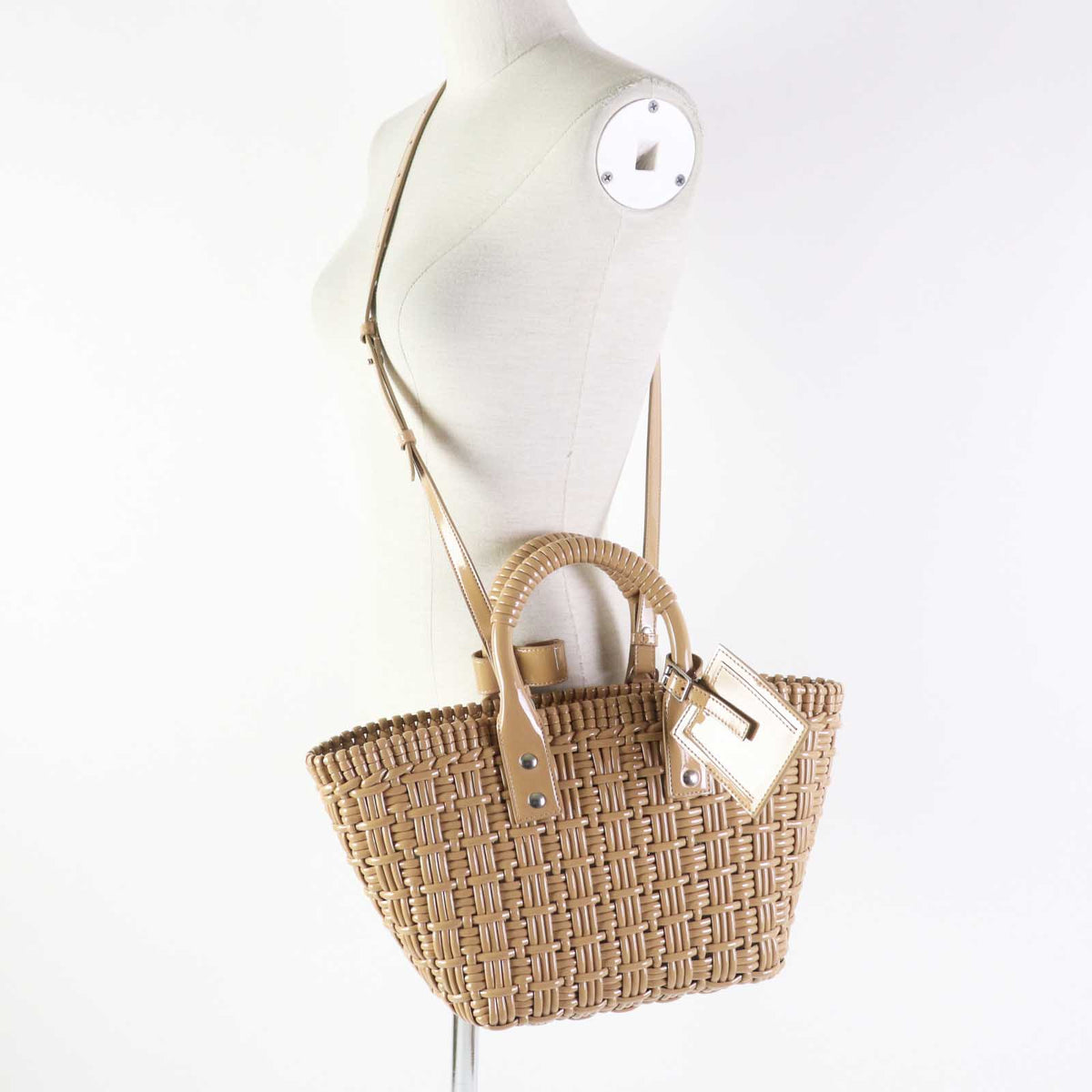 balenciaga Bistro XS 2WAY Basket Bag Beige