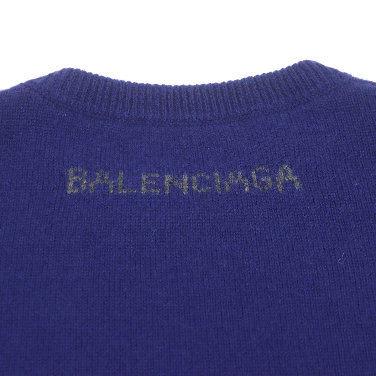 balenciaga Cashmere Logo Knit Sweater Blue XS