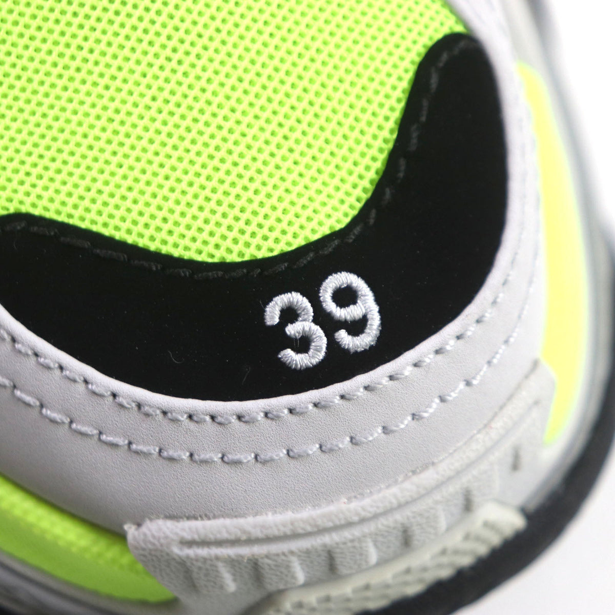 balenciaga Triple S Leather Nylon Sneakers Gray Black Yellow