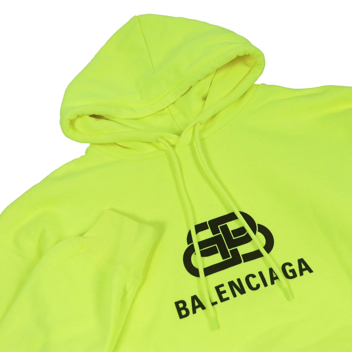 balenciaga BB Logo Oversized Hoodie Neon Yellow