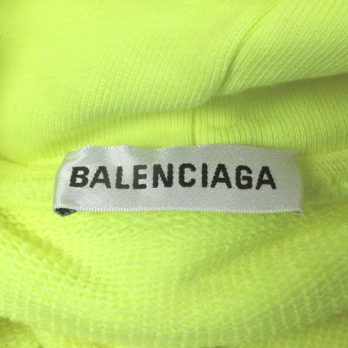 balenciaga BB Logo Oversized Hoodie Neon Yellow