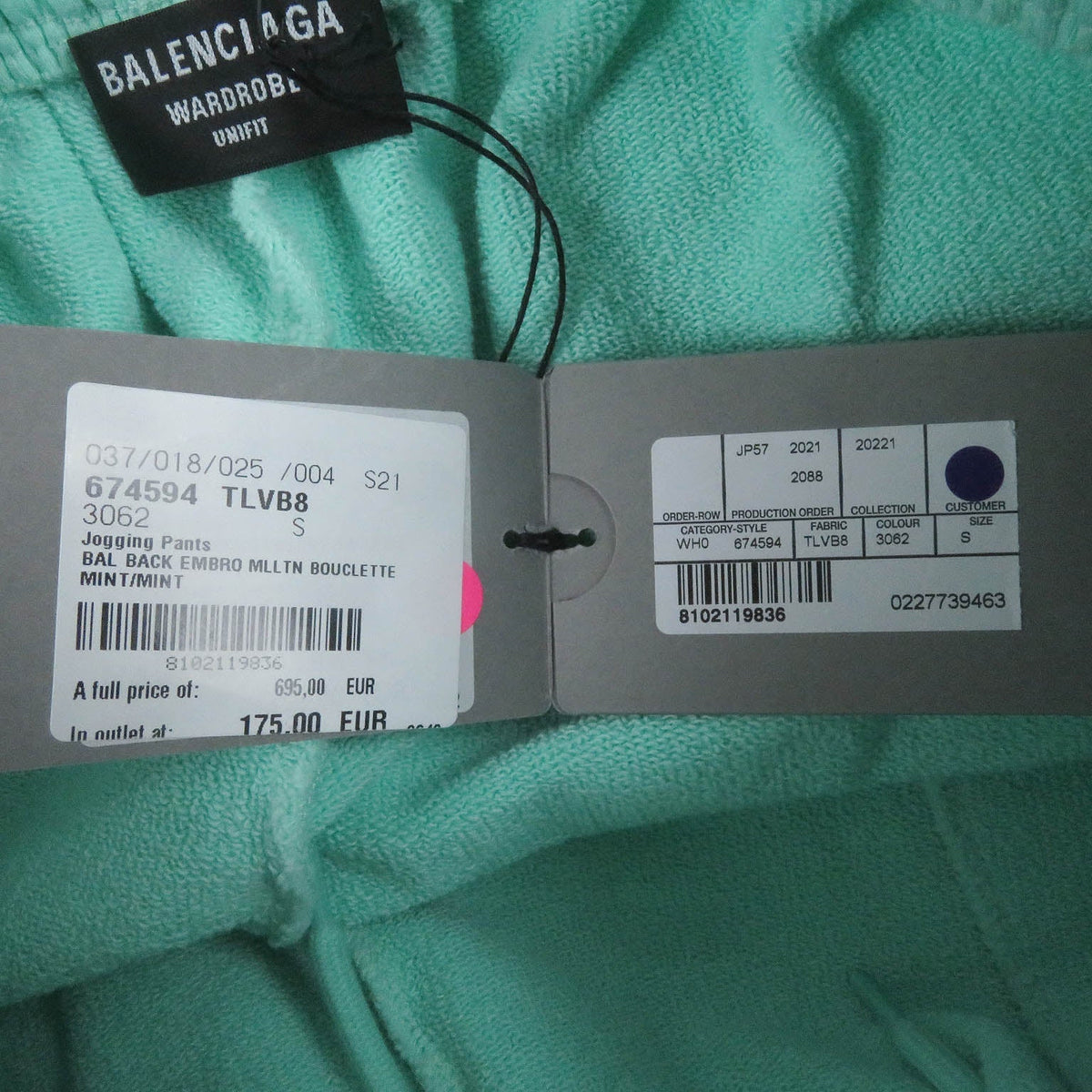 balenciaga Logo Joggers Pants Mint S