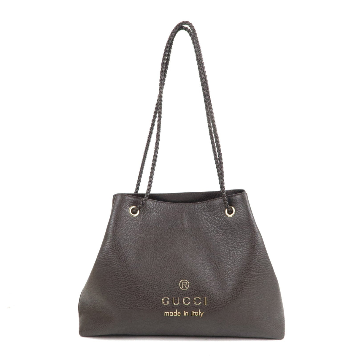 GUCCI Leather Tote Bag Shoulder Bag Brown 419689