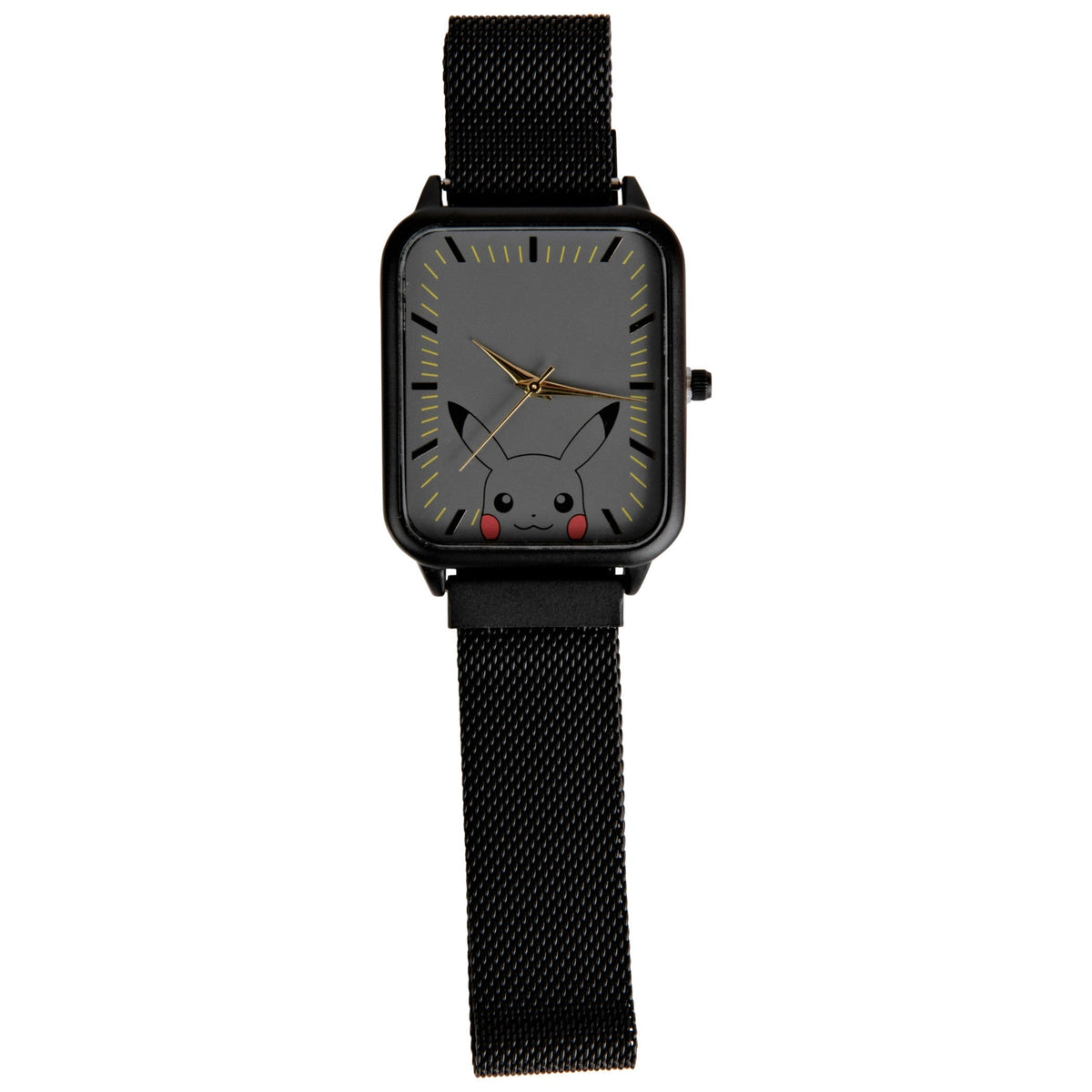 Pokemon Cute Pikachu Square Watch Face w/ Mesh Band