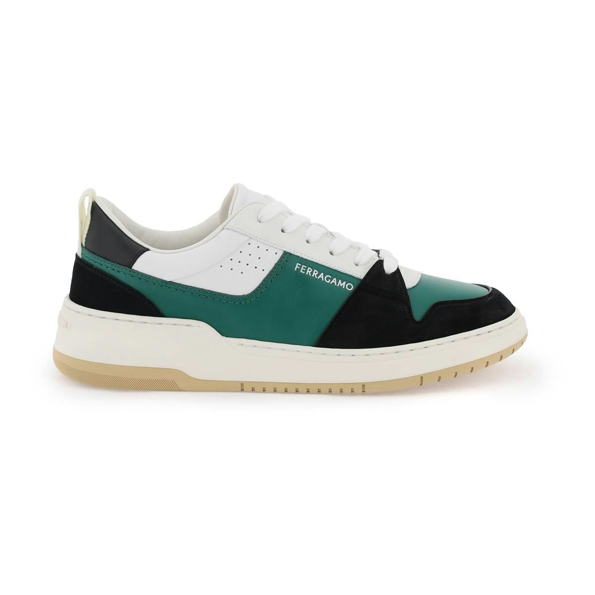 SALVATORE  SMOOTH AND SUEDE LEATHER SNEAKERS