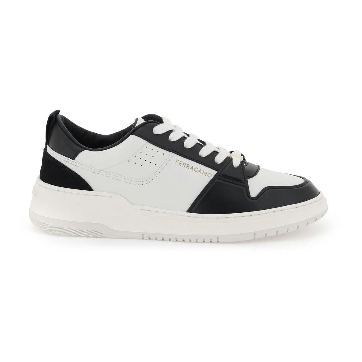 SALVATORE  TWO-TONE LEATHER SNEAKERS