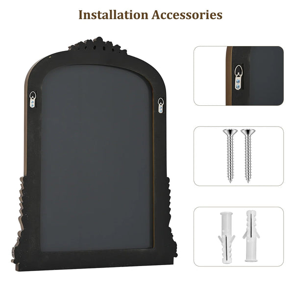 32"X 24" Arched Vanity Mirror Decor Wall Mirror for Bathroom,Antique Gold