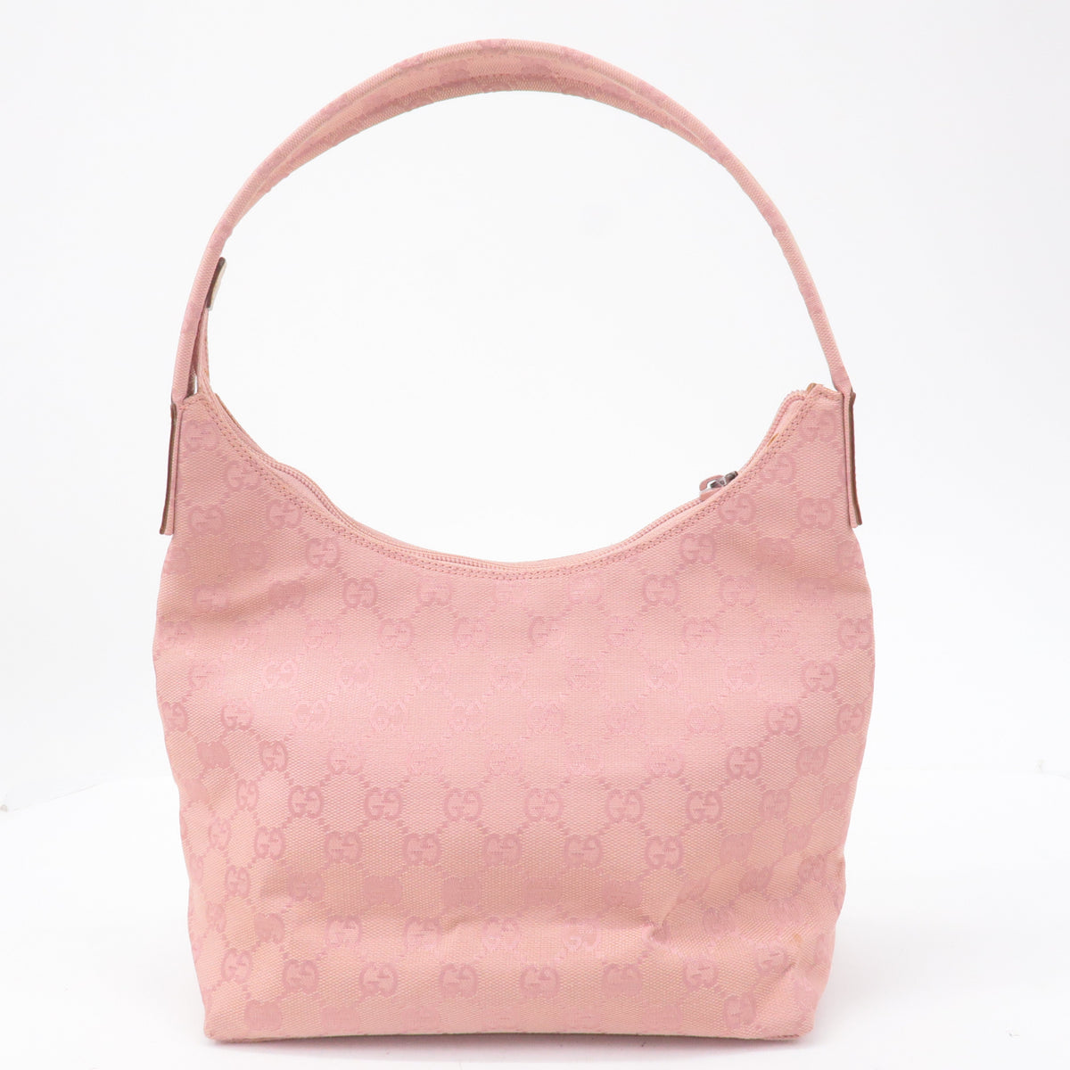 GUCCI GG Canvas Leather Shoulder Bag Hand Bag Pink 001繝ｻ3386