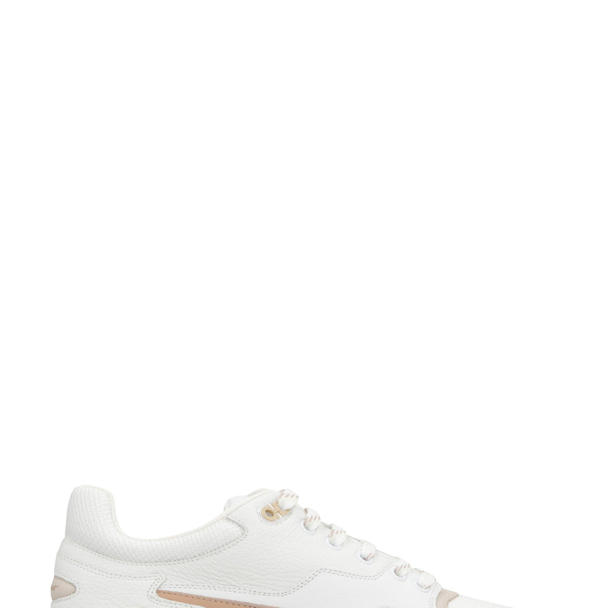 LEATHER AND FABRIC LOW-TOP SNEAKERS