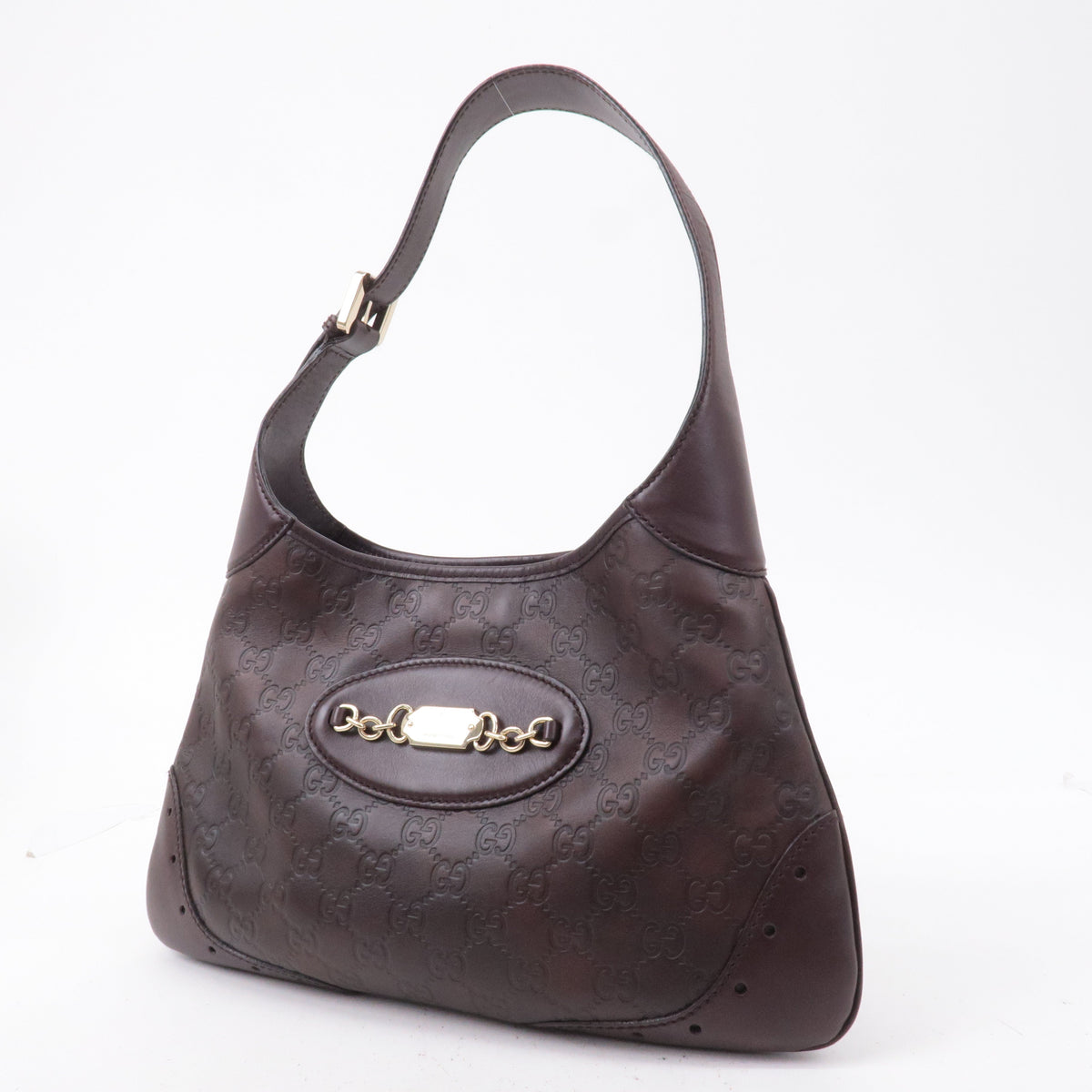 GUCCI Guccissima Leather Shoulder Bag Hand Bag Brown 145778