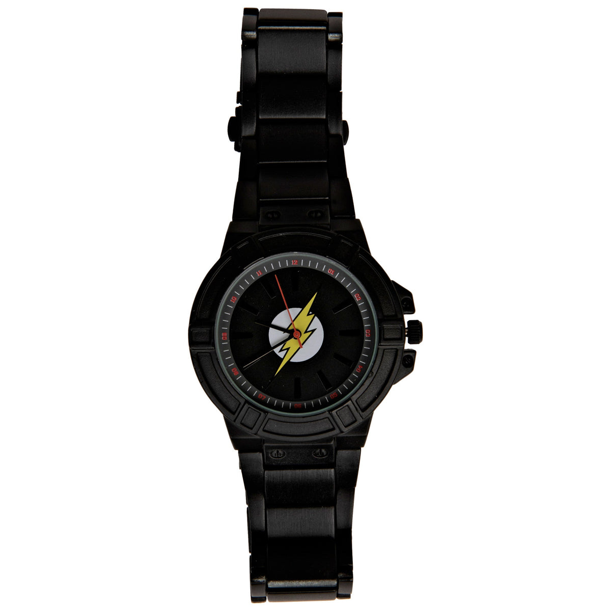 DC Comics Flash Classic Symbol Watch Face with Black Metal Band