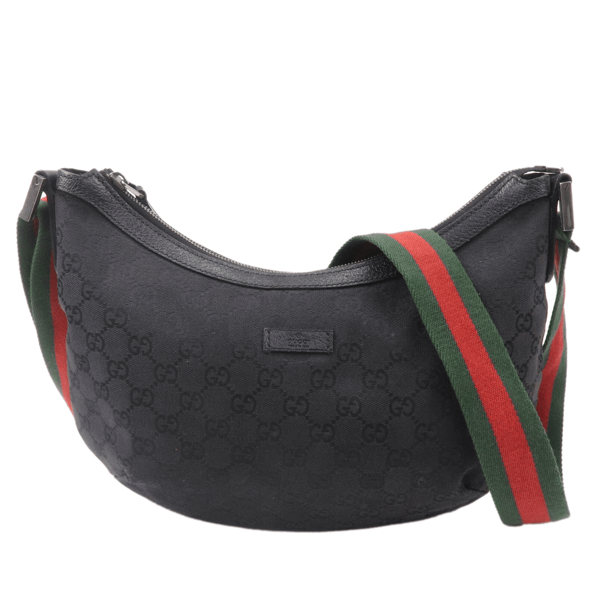 GUCCI Sherry GG Canvas Leather Shoulder Bag Black 181092