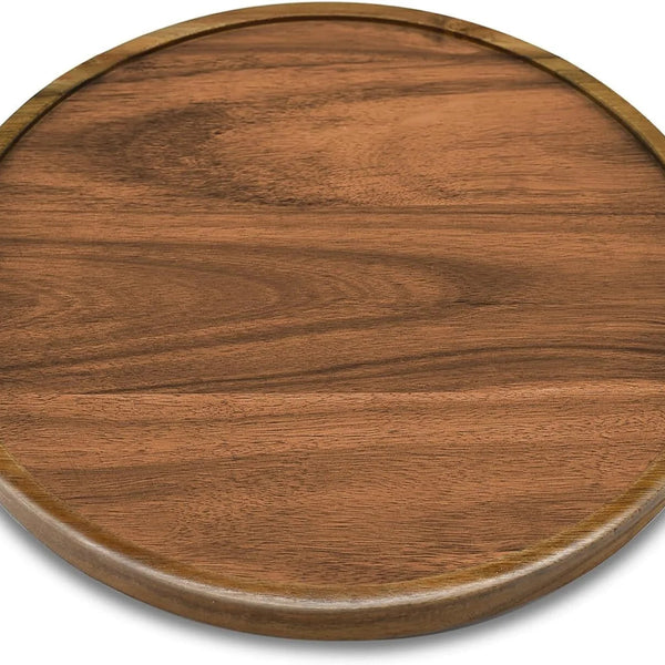10 Inches Candle Holder Tray Home Decor, Acacia round Wood Tray for Coffee Table, Coffee Table Tray,Small Wooden Serving Tray, Decorative Trays for Home Decor(1 Pack)