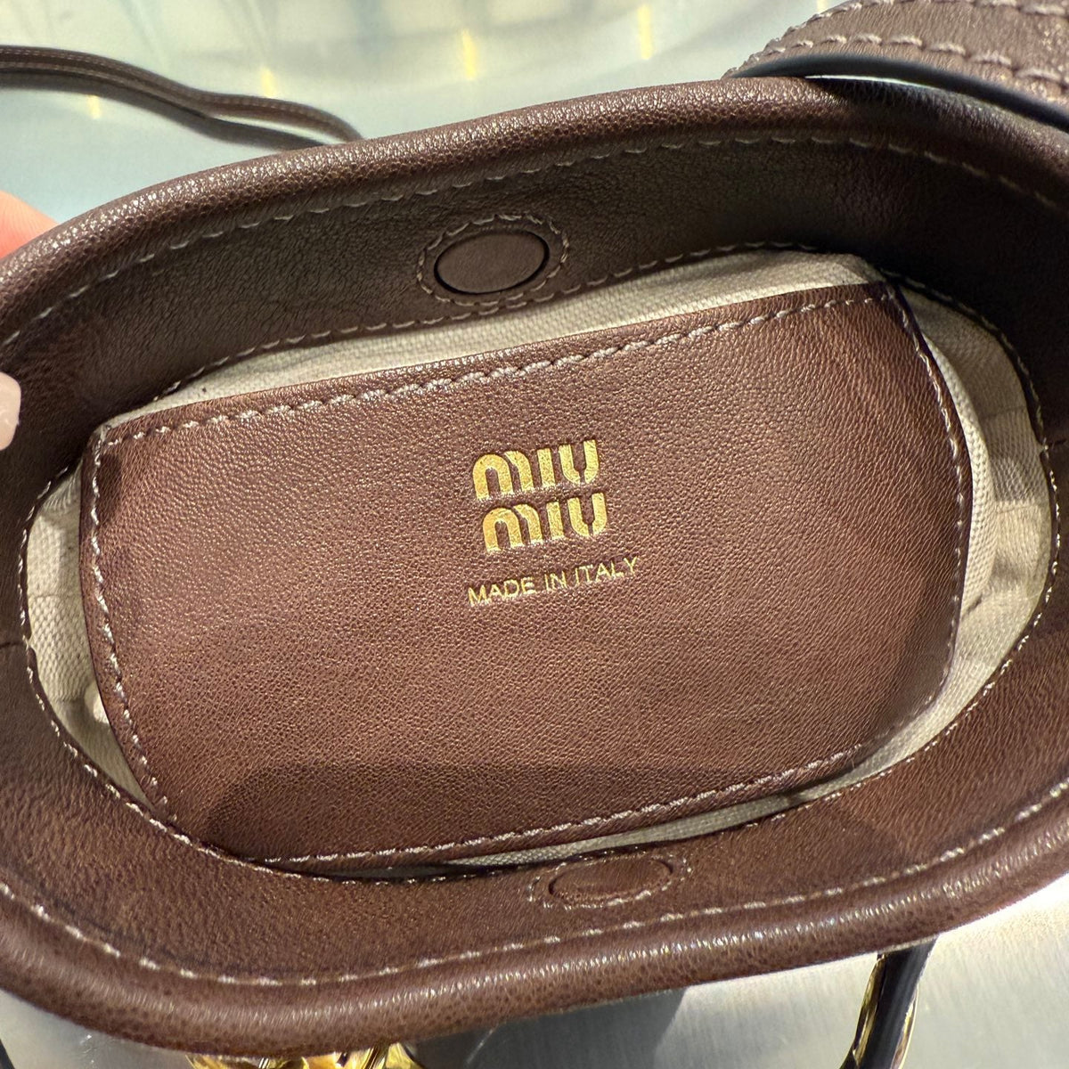 MIU M NAPPA LEATHER POUCH