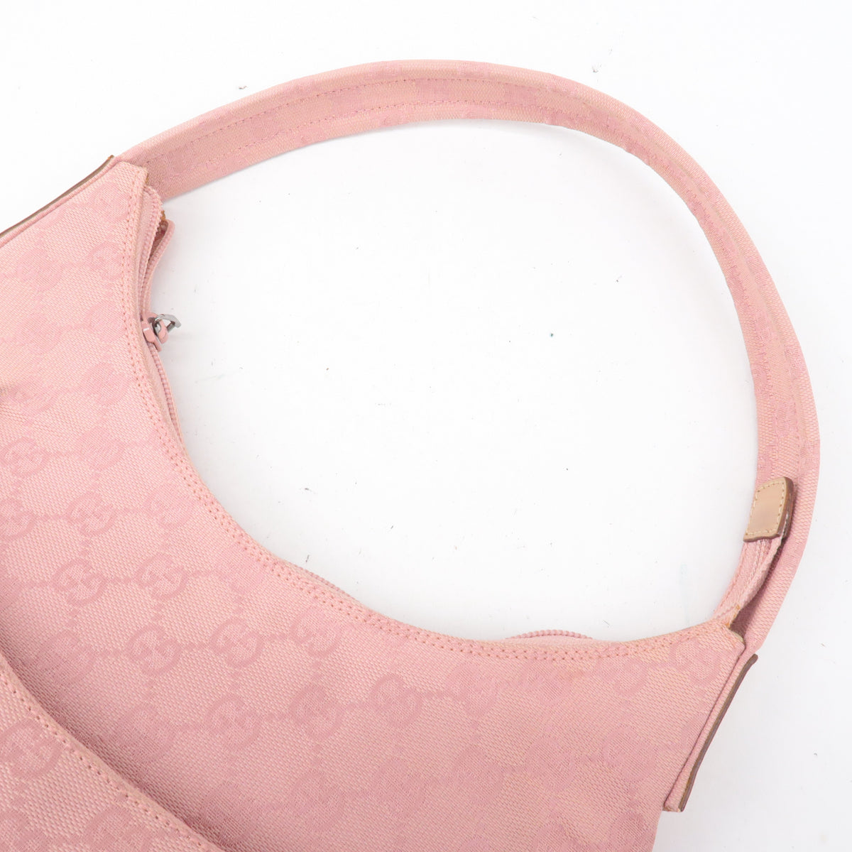 GUCCI GG Canvas Leather Shoulder Bag Hand Bag Pink 001繝ｻ3386