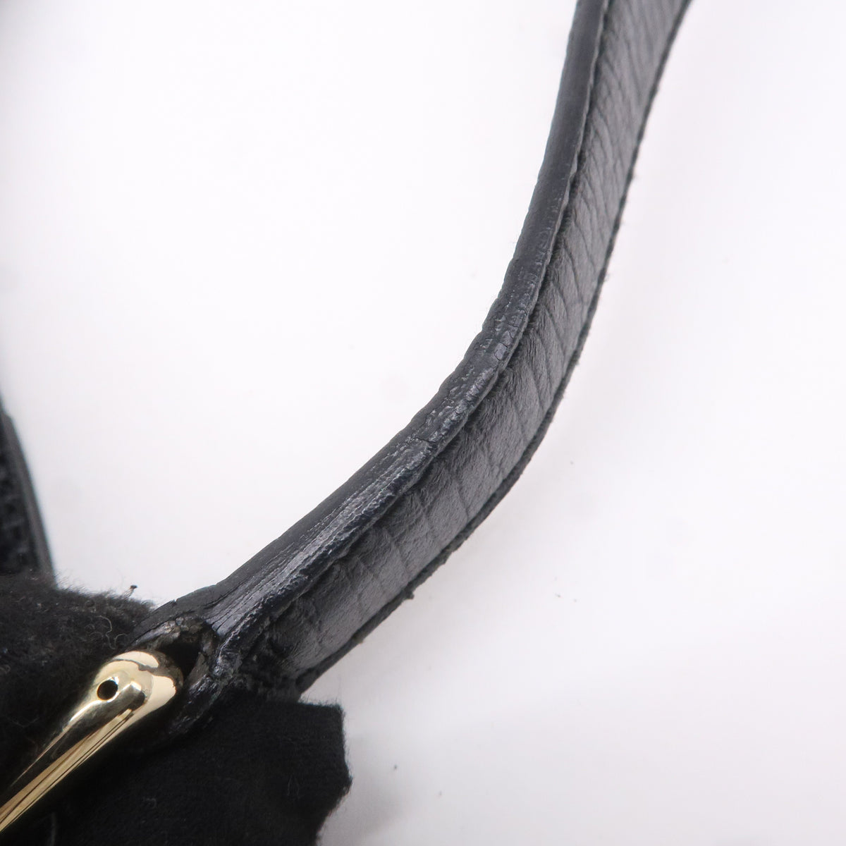 GUCCI Horsebit GG Canvas Leather Shoulder Bag Black 137388