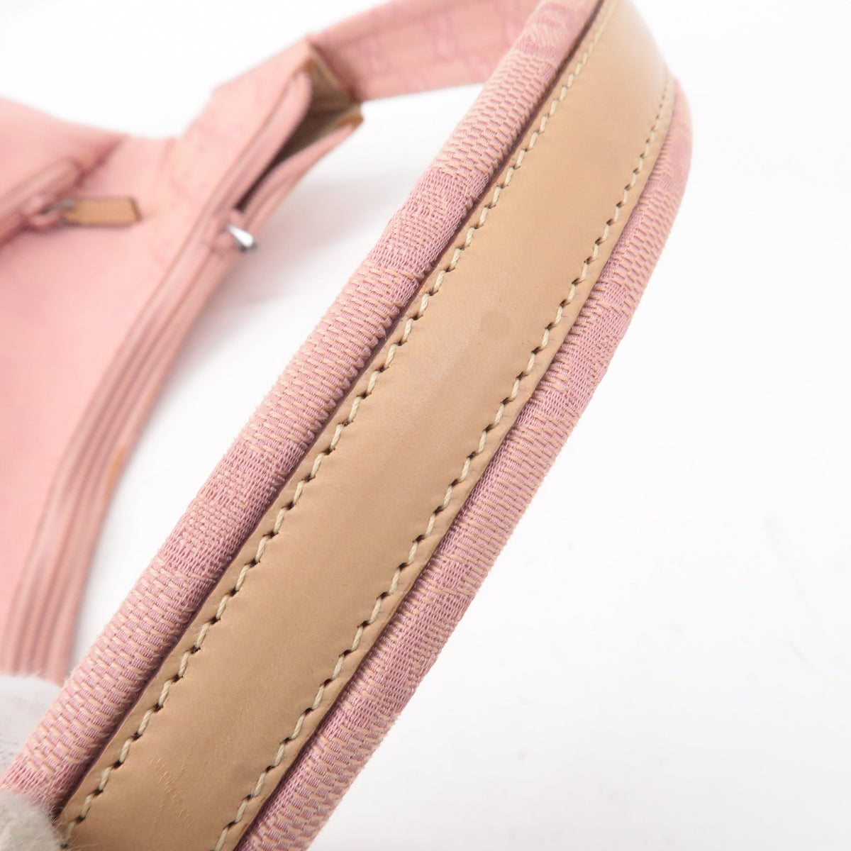 GUCCI GG Canvas Leather Shoulder Bag Hand Bag Pink 001繝ｻ3386