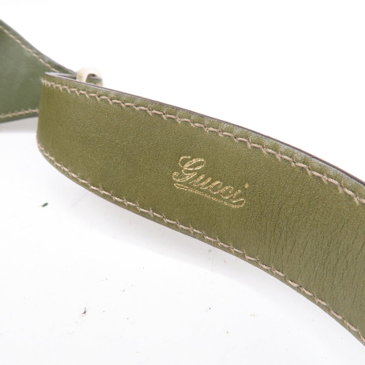 GUCCI Sherry Leather Shoulder Bag Hand Bag Green 153029