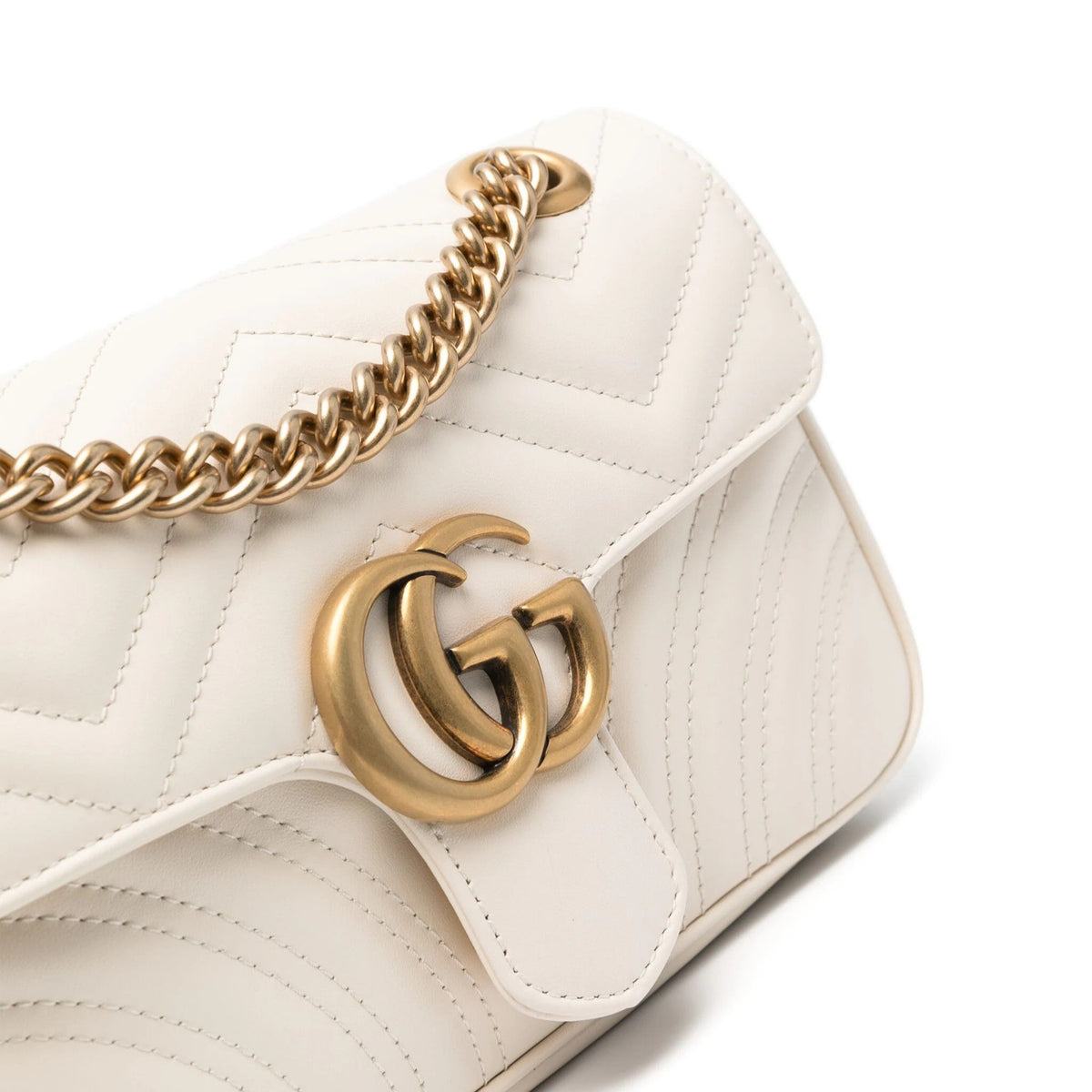 Gucci GG Marmont Mini Bag in Matelasse' Leather - White
