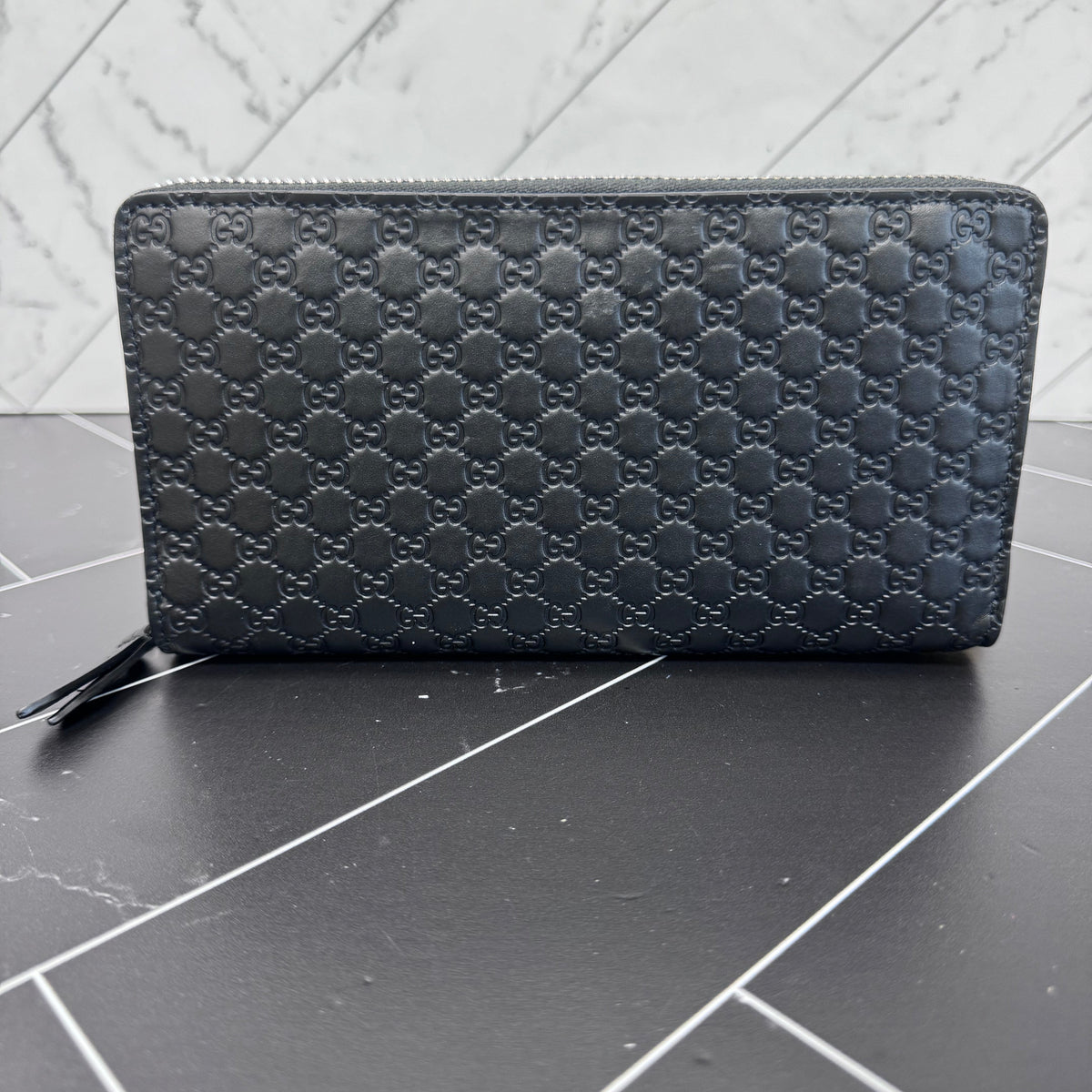 BRAND NEW- Gucci Black Micro Guccisima Zippy Wallet