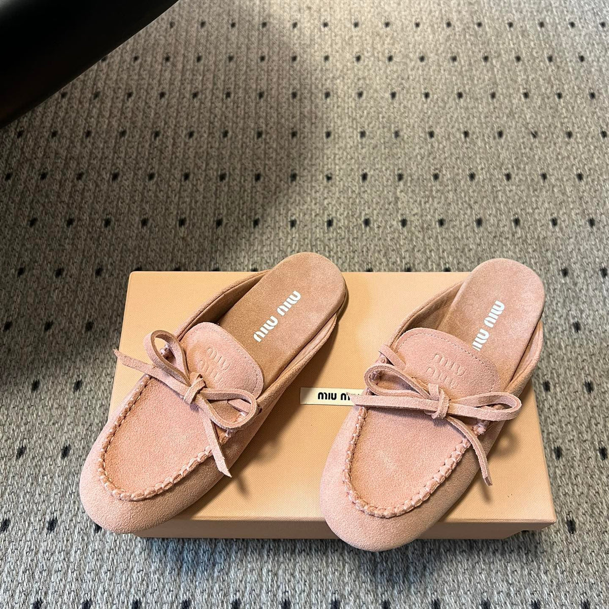 MIU M SUEDE MULES