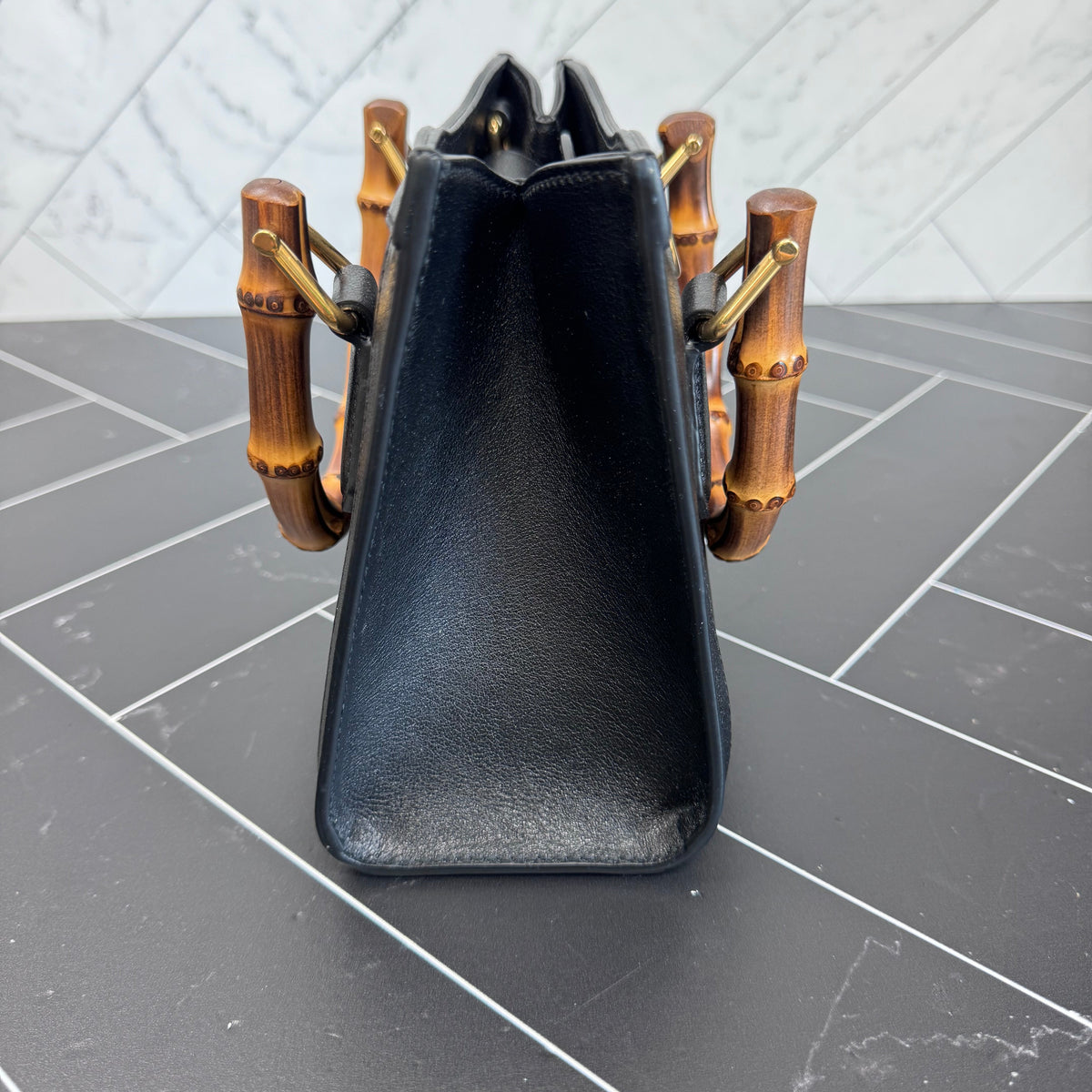 Gucci Black Bamboo Mini Diana Handbag