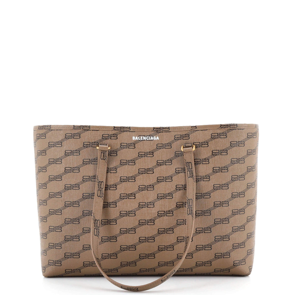 Balenciaga Signature East-West Shopper Tote BB Monogram Coated Canvas Medium