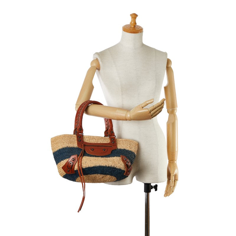 balenciaga Raffia Leather Small Handbag