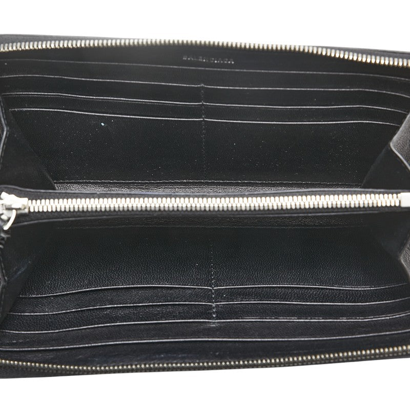 balenciaga Leather Logo Zip-Around Wallet