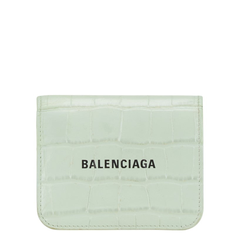 balenciaga Croc Embossed Leather Wallet