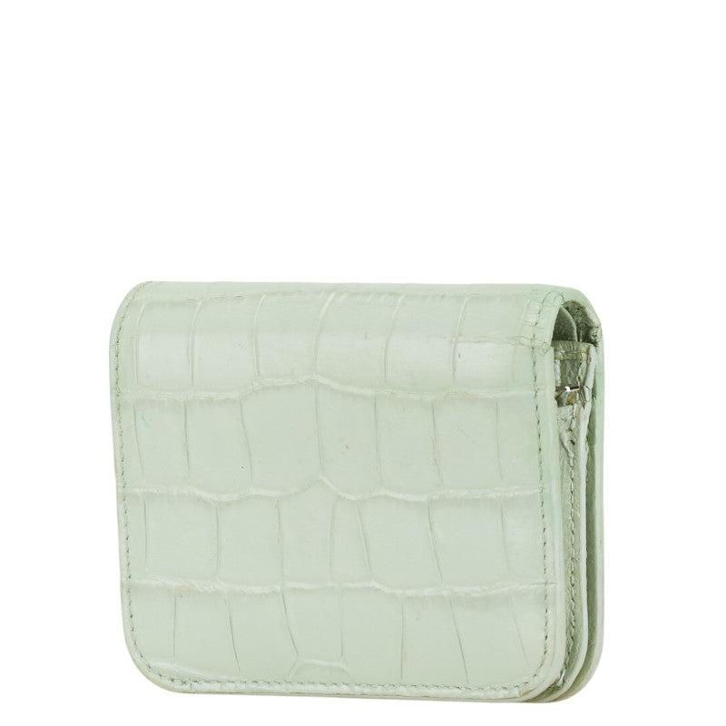 balenciaga Croc Embossed Leather Wallet