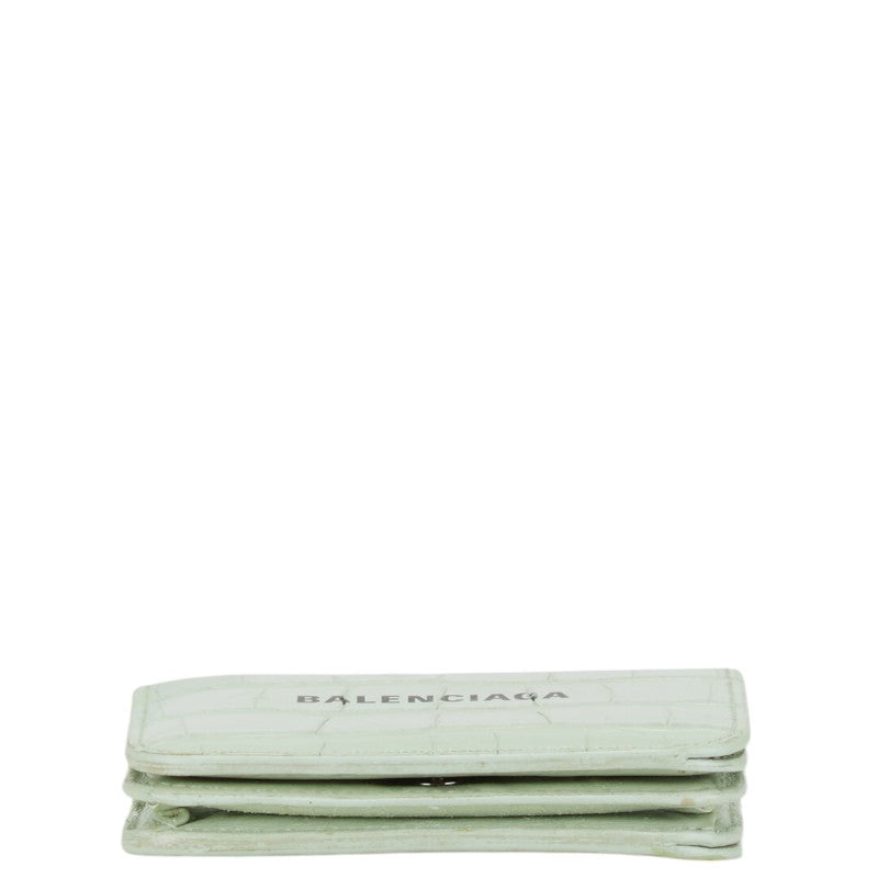 balenciaga Croc Embossed Leather Wallet