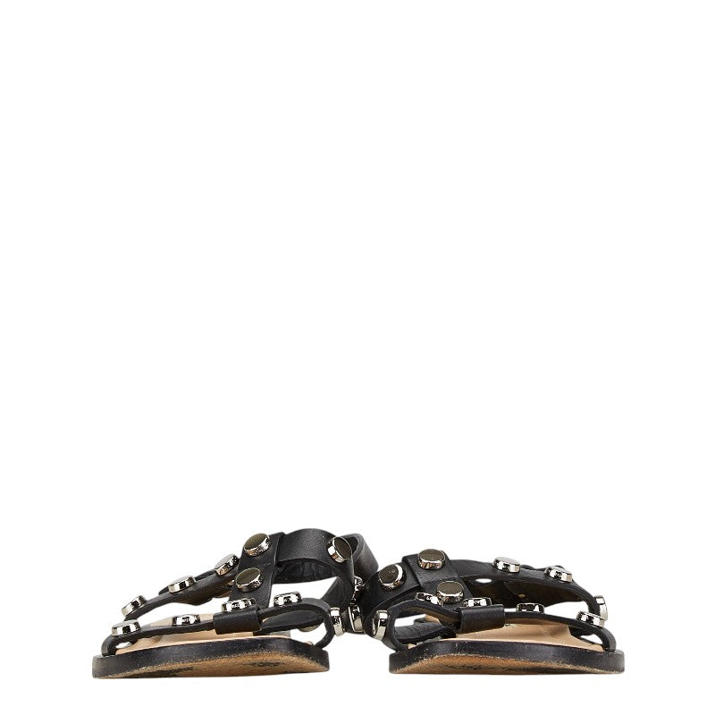 balenciaga Studded Strap Sandals Leather Black