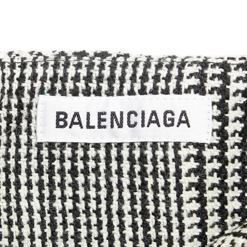 balenciaga Houndstooth Wool Long Skirt