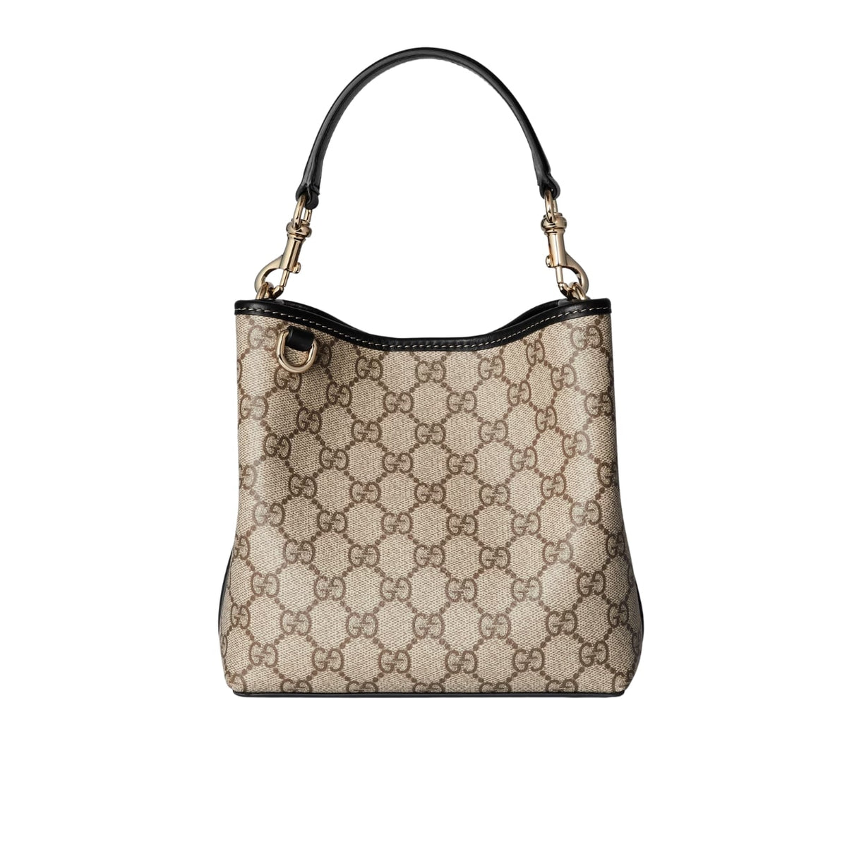 GG GG EMBLEM MINI BUCKET BAG BEIGE AND DARK BROWN 20CM 815118 FAD6L 9741