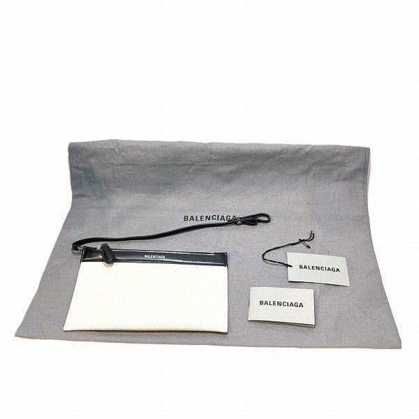 balenciaga Cabas Canvas Leather Tote Bag
