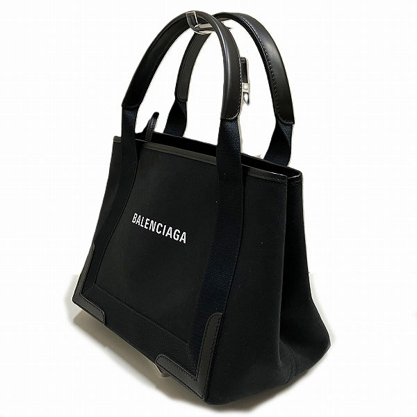balenciaga Cabas Canvas Leather Tote Bag