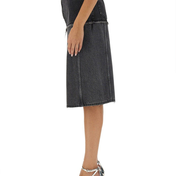 Alexander Mcqueen Women Two-Tone Denim Skirt