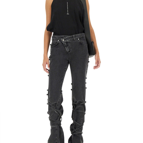 Alexander Mcqueen Women Jeans With Knotted Detail