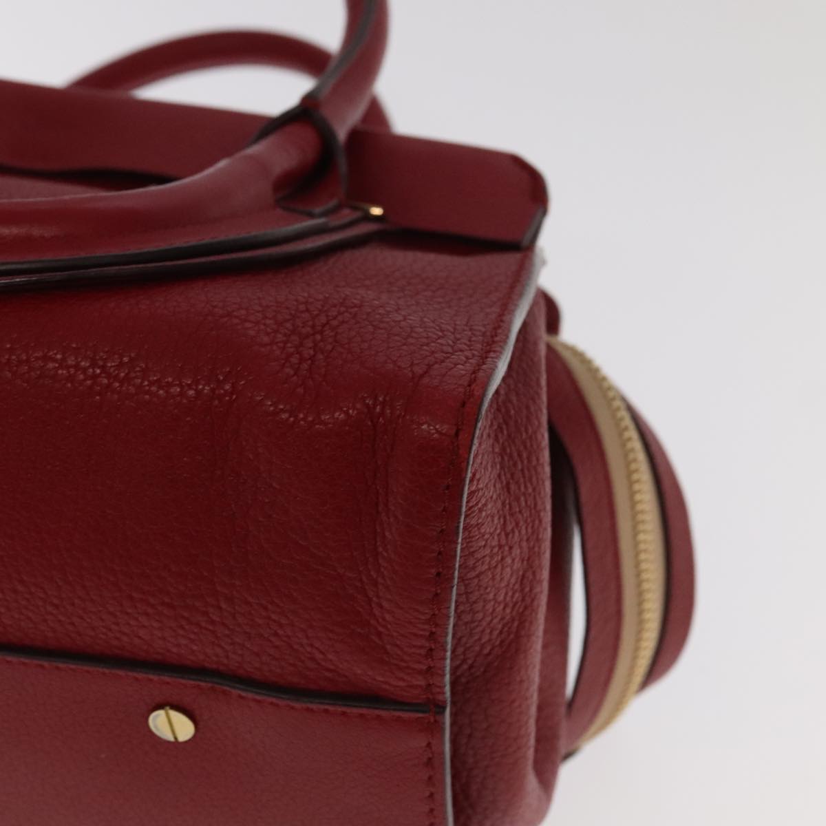 Chloe Mercy Hand Bag Leather 2way Red Gold 106233