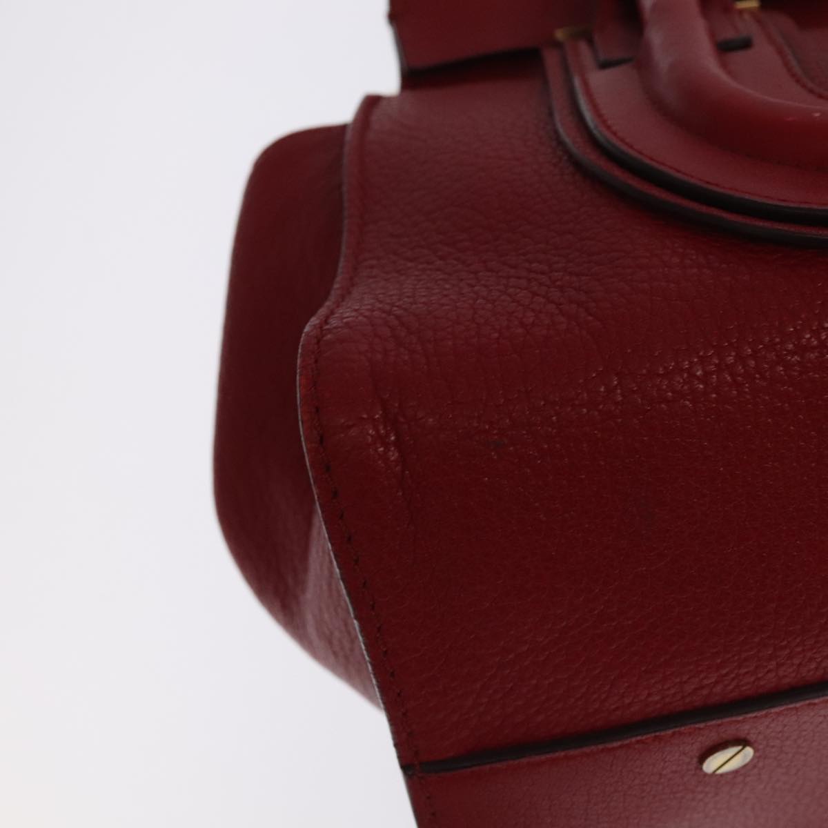 Chloe Mercy Hand Bag Leather 2way Red Gold 106233