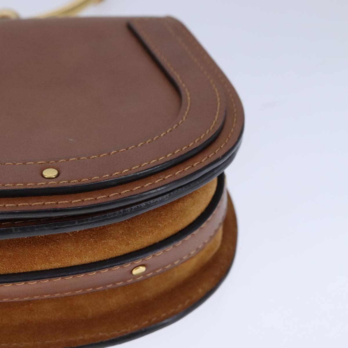 Chloe Nile Shoulder Bag Leather Brown 106724