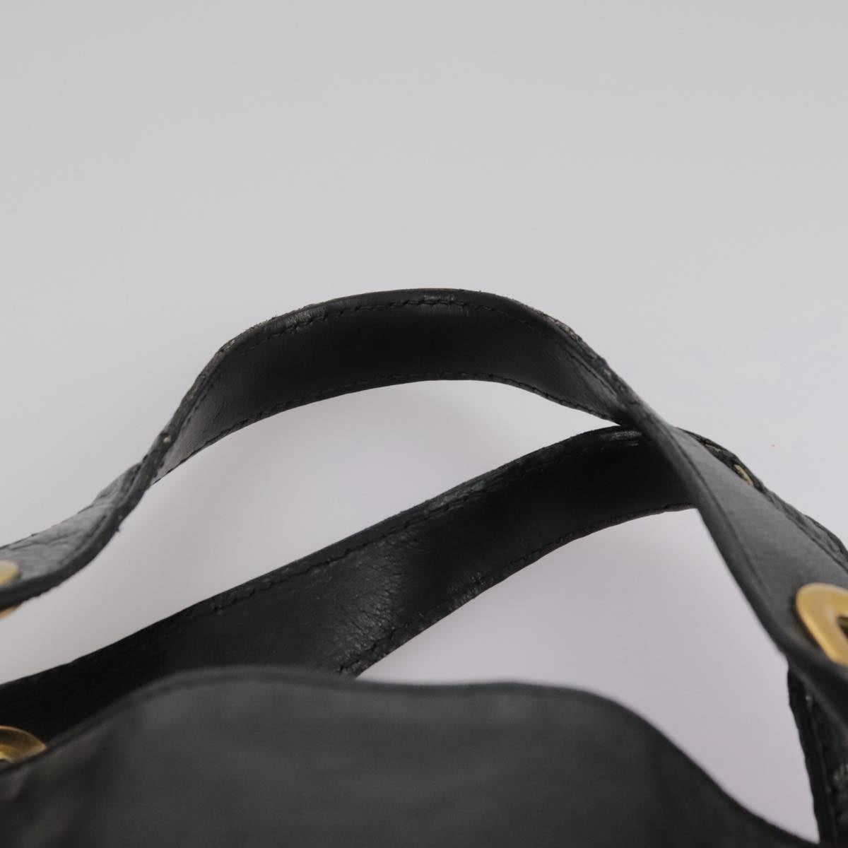 Chloe Paraty Hand Bag Leather Black Gold 106891