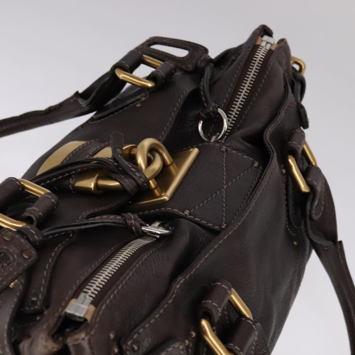 Chloe Paddington Hand Bag Leather Brown 108185
