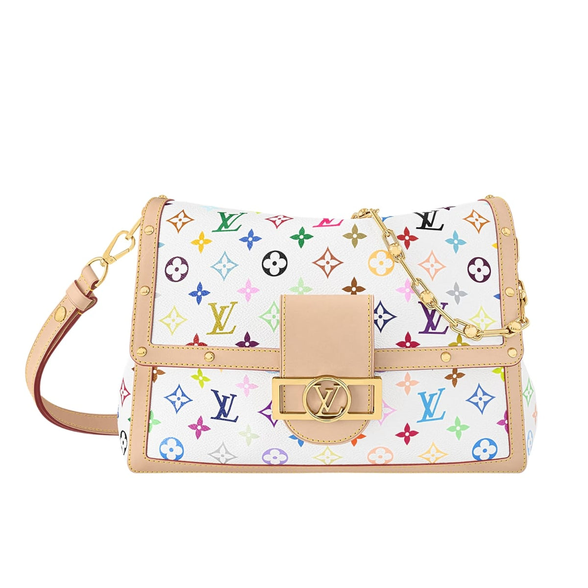LV X MURAKAMI DAUPHINE SOFT GM MONOGRAM CANVAS WHITE 25CM M13255