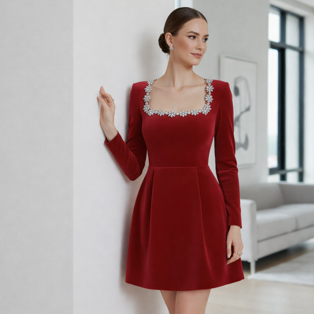 Odette | Velvet Mini Dress