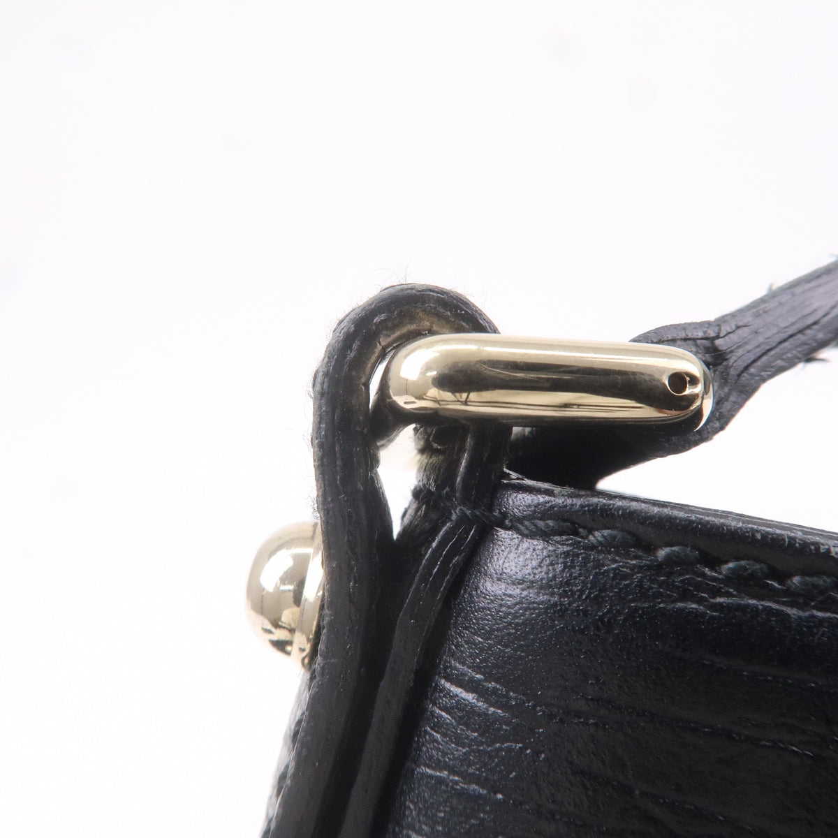 GUCCI Horsebit GG Canvas Leather Shoulder Bag Black 137388